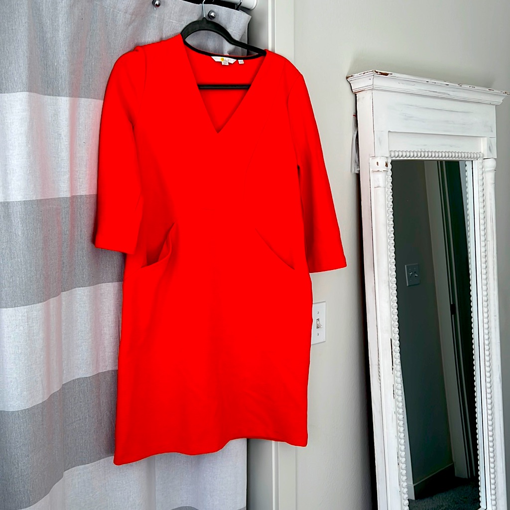 Boden Bronte Ottoman Orange Fire Cracker Dress